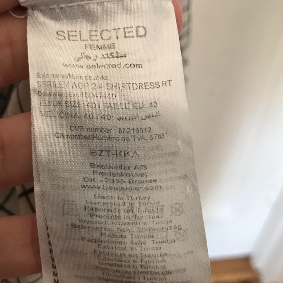 Selected Black and White Check Shirt Dress - Picture 5 of 5